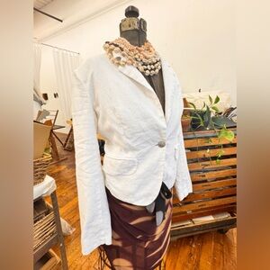 St Tropez cropped Linen Blazer